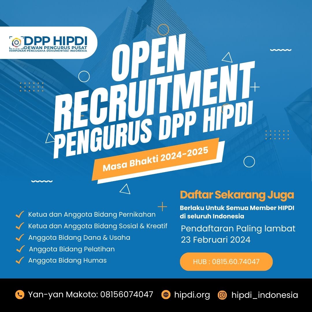 Open Recruitment – HIPDI Indonesia